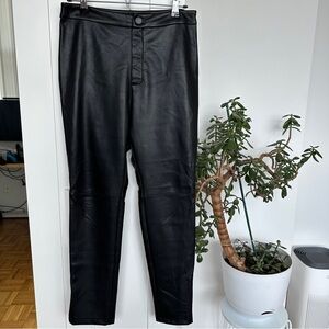 Avec Les Filles Women’s Black Vegan Leather Straight Leg Pants, Size S, Like New